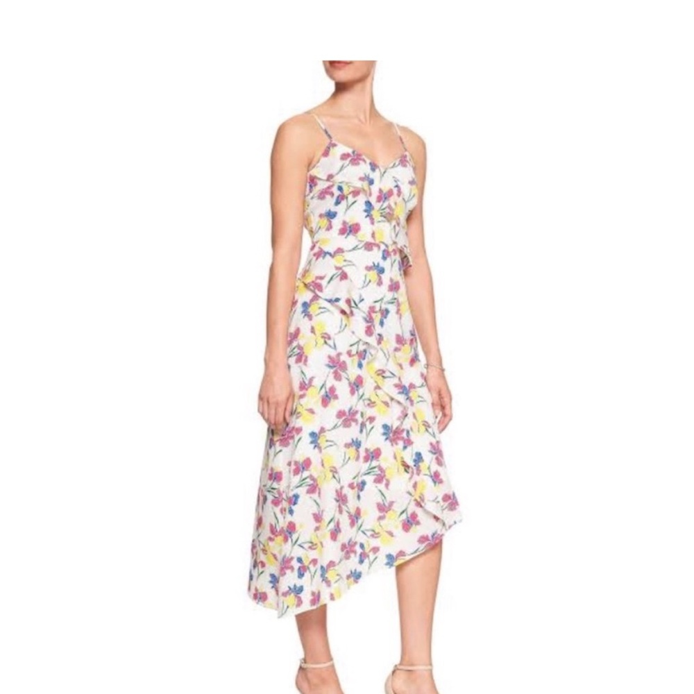 {BANANA REPUBLIC} Floral Asymmetrical Sundress with Spaghetti Straps